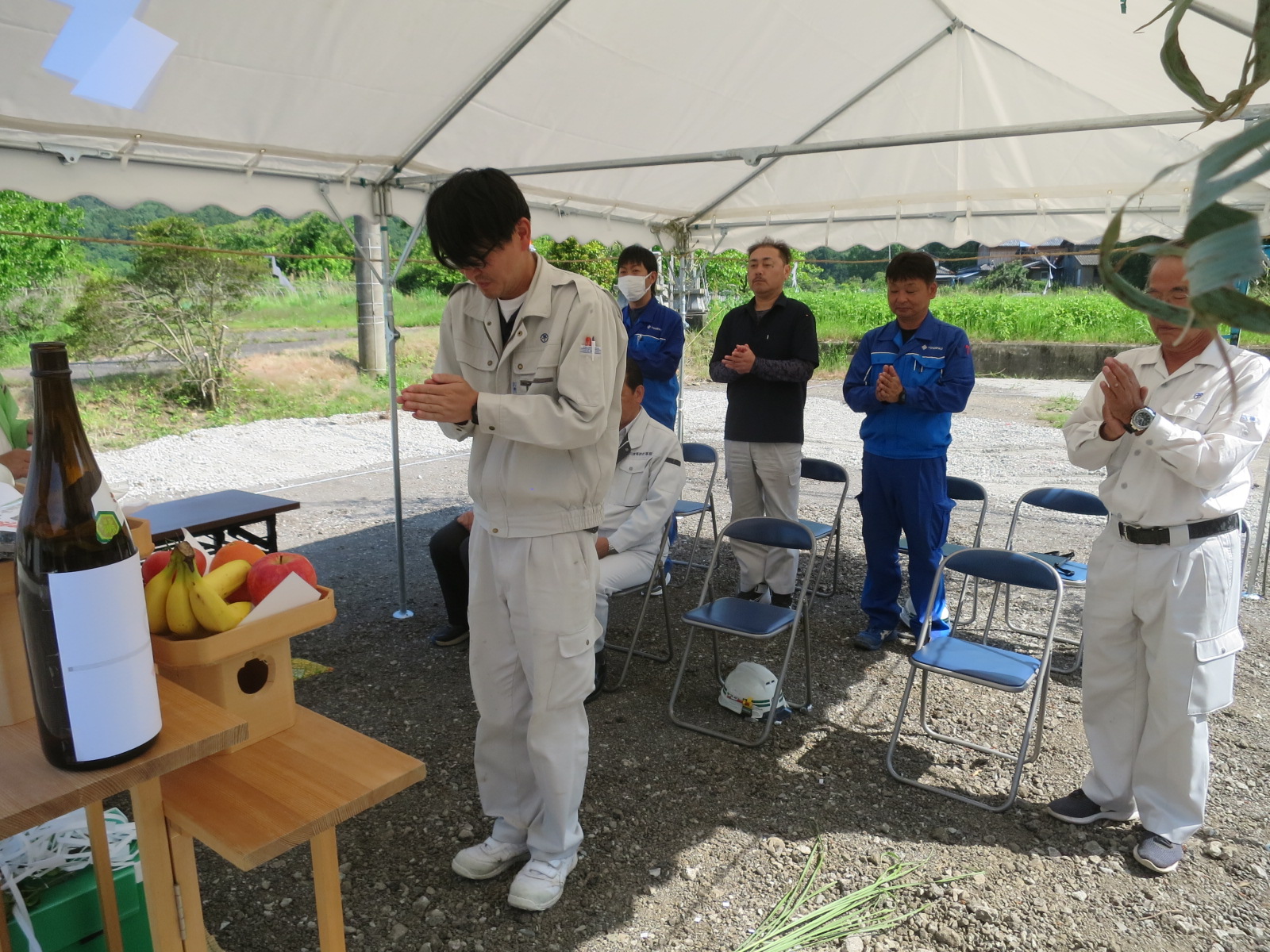 林業アカデミー校舎等新築工事にて安全祈願祭を実施しました。スライド03
